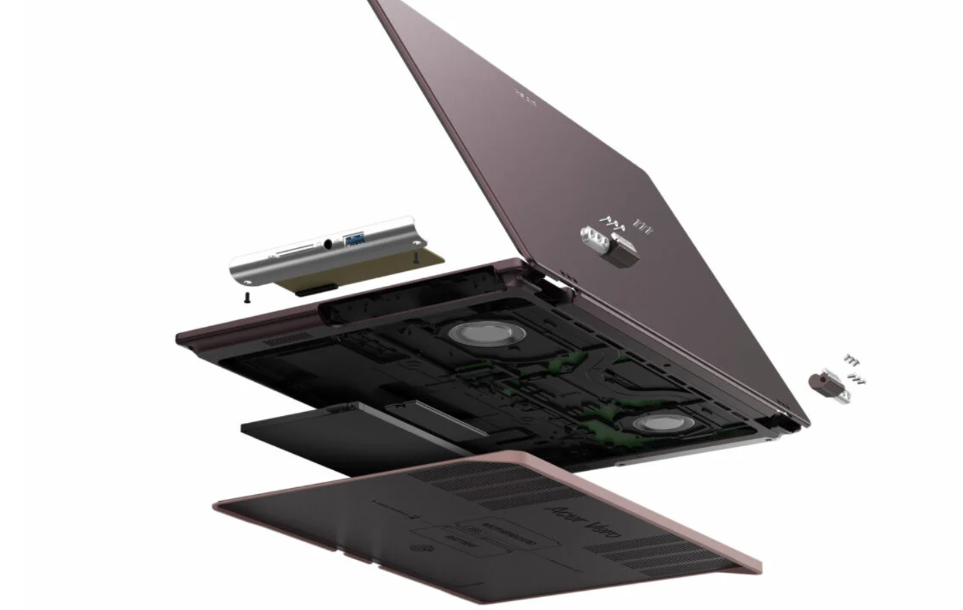 Acer Vero 16: kapağı, pili, SSD’si ve işlemcisi sökülebiliyor