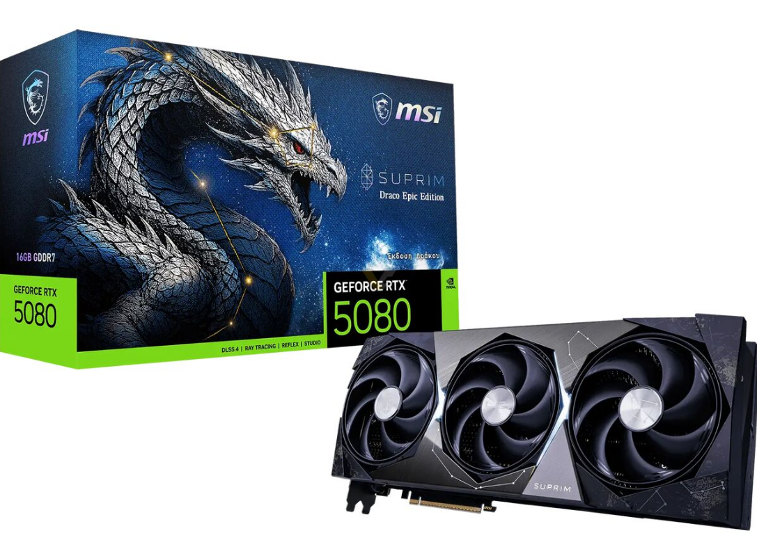 MSI RTX 5080 SUPRIM DRACO EPIC, 2775 MHz frekansla geliyor