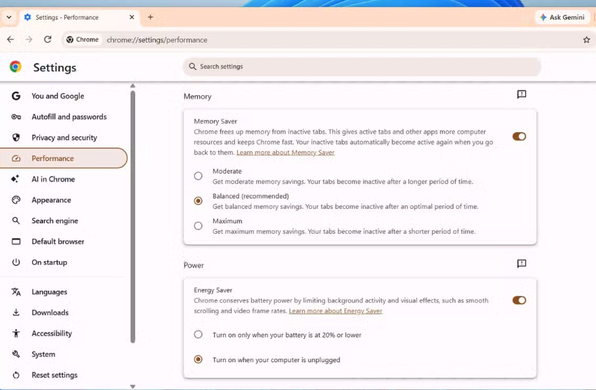 Chrome 15 GB bellek yerken değiştirdiğim ayarlar kullanımı tek haneye indirdi