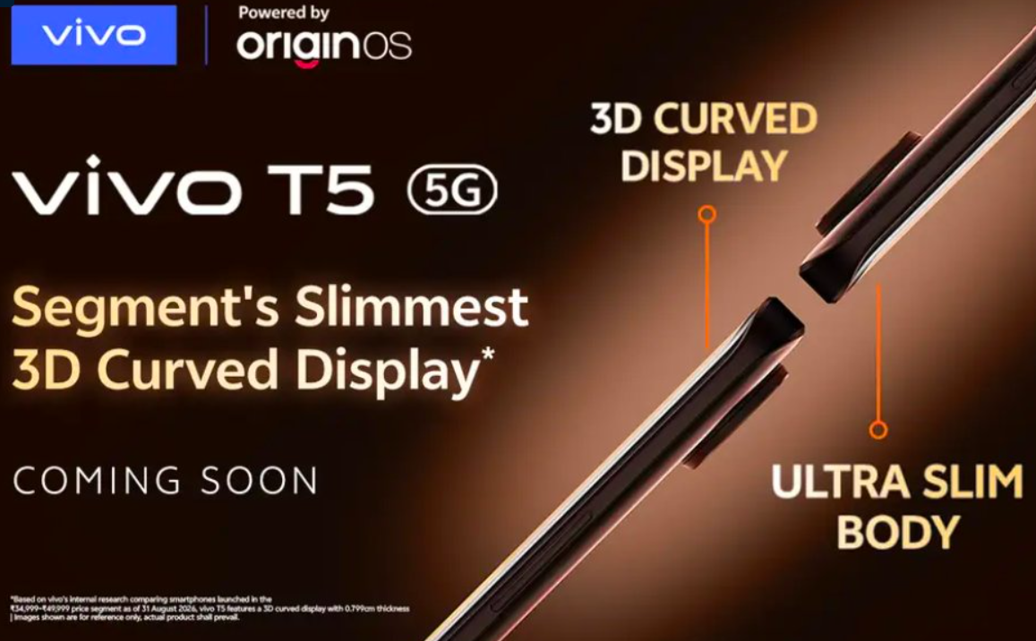 Vivo T5 5G için geri sayım başladı: İnce tasarımıyla dikkat çekiyor