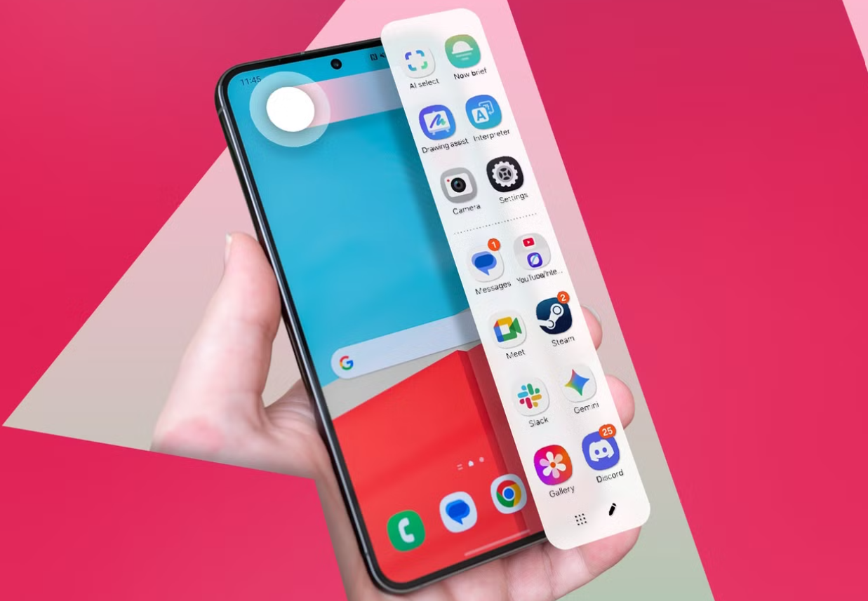 One UI Edge paneli: kenardaki o şeffaf sekme Galaxy’yi çekmeceye çeviriyor