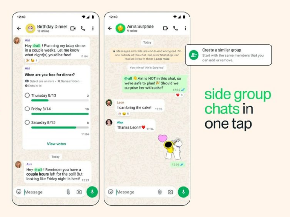 WhatsApp gruplarına @all etiketi ve gelişmiş anketler geliyor