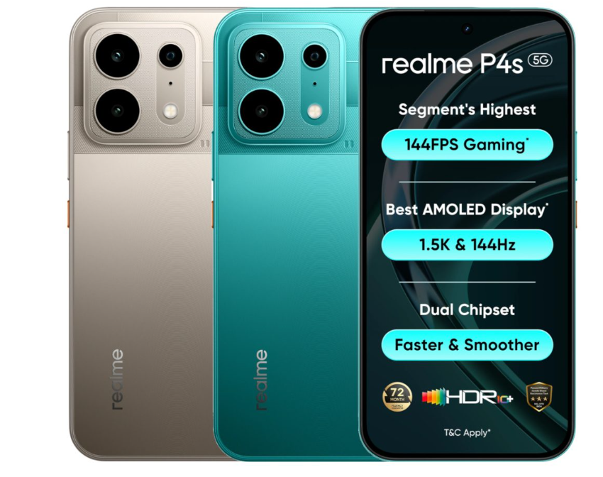 Realme P4s 5G tanıtıldı: 8.000 mAh batarya, 144 Hz AMOLED ekran ve IP69 koruması